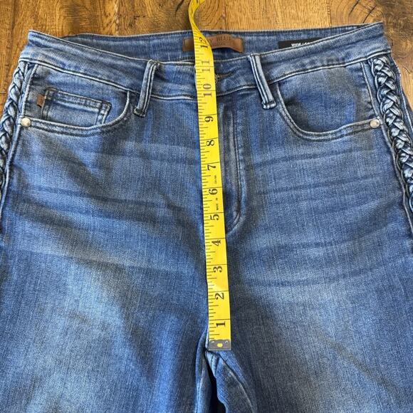 Judy Blue Wide Leg Baggy High Waisted Jeans Braided Sides Stretch Women’s 9/29 - Picture 5 of 8